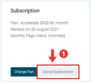 Influencer Marketing – Confirm cancel account subscription