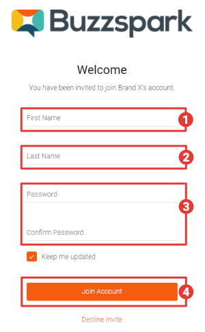 Accepting a invite to Buzzspark for unregistered users