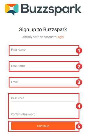 Buzzspark UGC Platform Free Trial sign-up - User details
