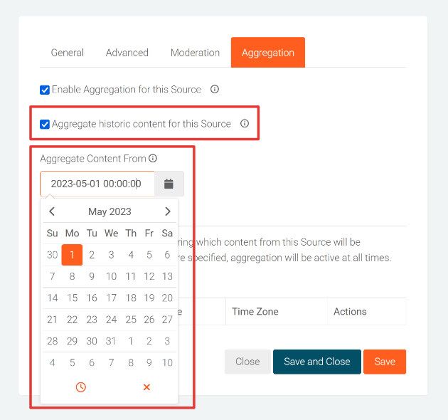 Aggregating historic content from Instagram