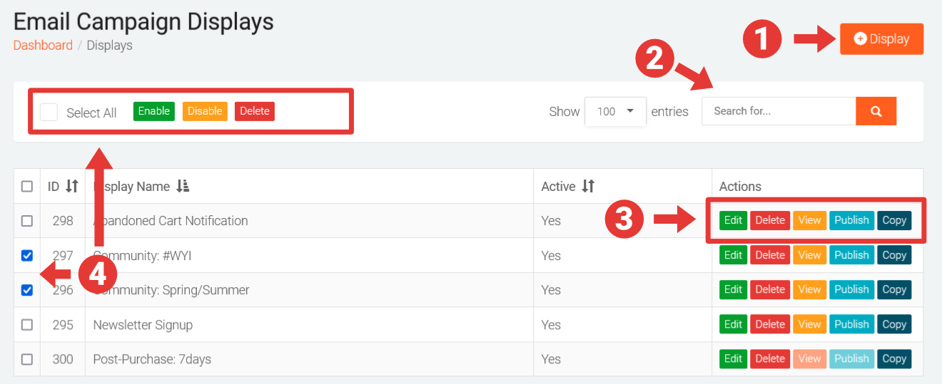 Managing Email Campaign Displays