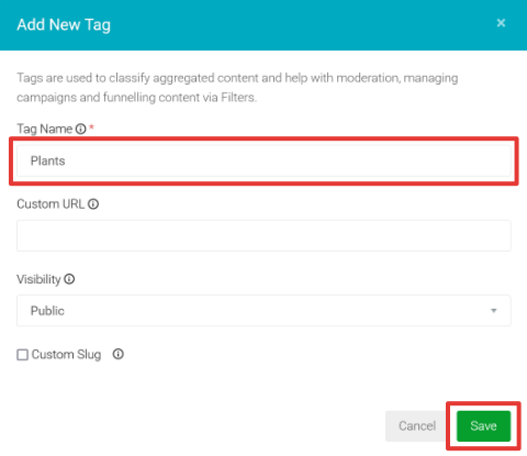 Add new Tag for selected Tiles