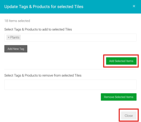 Update Tags and Products for multiple items
