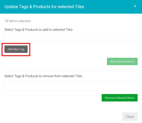 Update Tags and Products for multiple Tiles