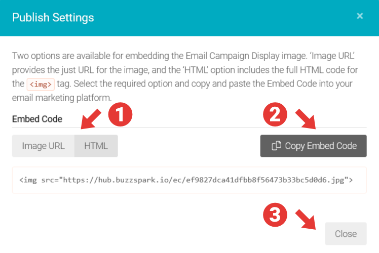 Getting the Email Campaign Display Embed Code