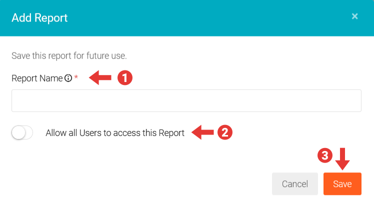 User Generated Content – Saving or downloading reports for future use 