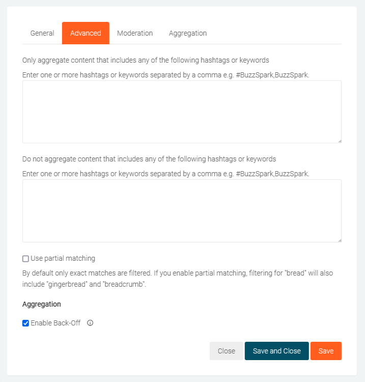 Social Media Aggregation – Connecting TikTok source in advance tab