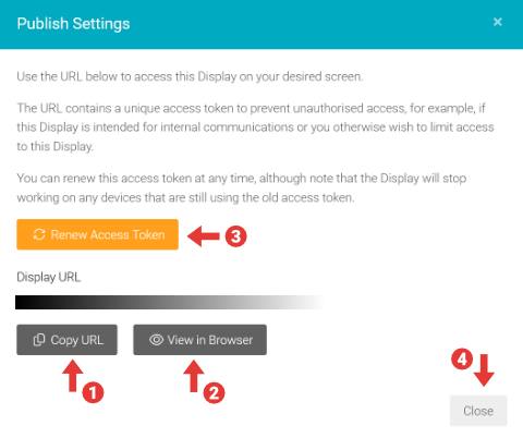 UGC Event Display publish settings