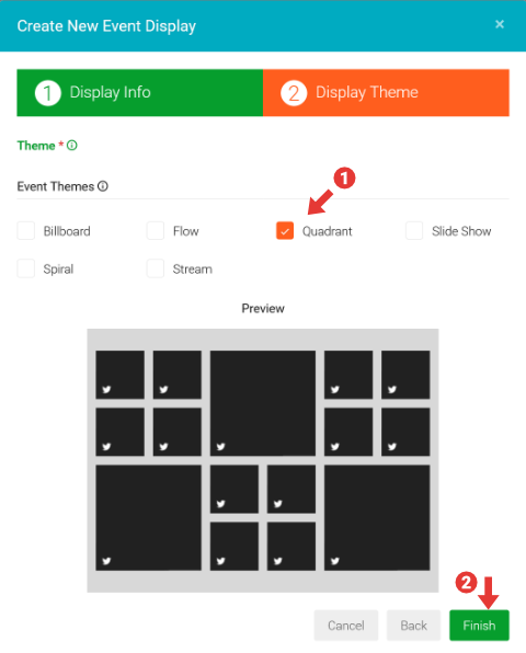 UGC Event Display Wizard - Step 2